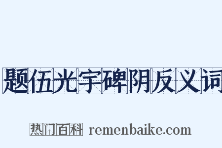 题伍光宇碑阴反义词是什么意思的图片